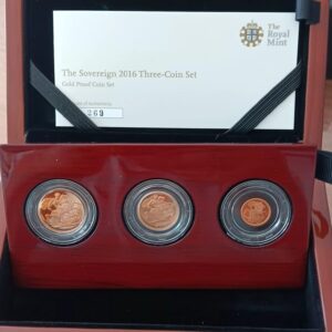 Royaume-Uni Coffret de trois pièces d'or Souverain 2016 (Proof)