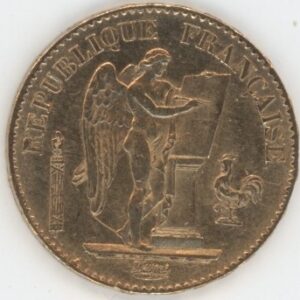 France 20 Francs OR 1877 A Génie (ss+)