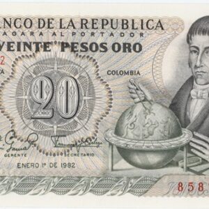 Colombia 20 Pesos Oro 1982 Neuf