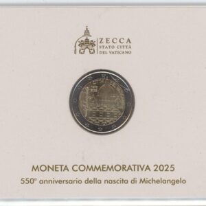 Vatican 2 Euro 2025 Michelangelo Buonarroti (Fdc)