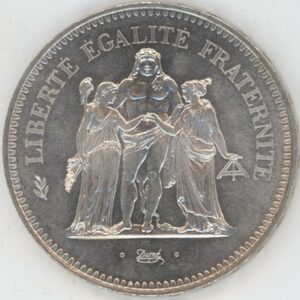 France 50 Francs Hercule 1976 (vz) en argent