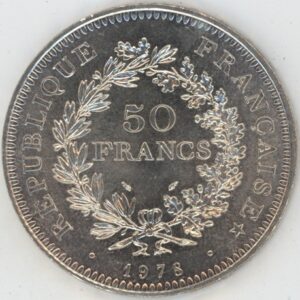 France 50 Francs Hercule 1978 (vz) en argent