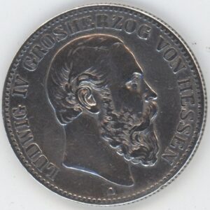 Germany Hesse Darmstadt 2 Mark 1888 A Ludwig IV (ss) en argent
