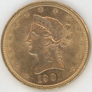 USA 10 Dollars Or 1901 Coronet Head Eagle (ss-vz)