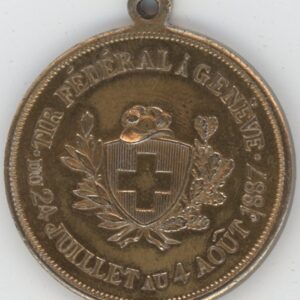 Médaille de Tir Fédéral Genève 1887 Wilhelm Tell (ss+)