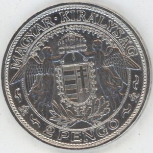 Hongrie 2 Pengö 1938 BP Miklós Horthy (vz) en argent