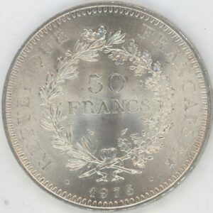 France 50 Francs Hercule 1975 (vz) en argent