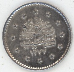 Empire Ottoman 40 Para 1862 (vz) en argent