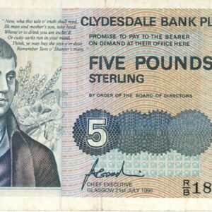 Ecosse 5 Pounds 1996 Banque Clydesdale