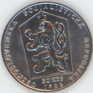 Tchécoslovaquie 50 Korun 1986 Cesky Krumlov (vz) en argent