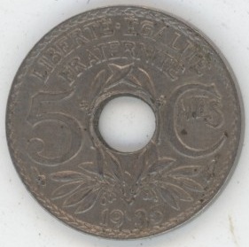 France 5 Centimes 1935 Lindauer (ss+)