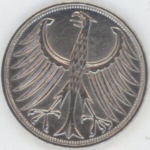 Allemagne 5 Mark 1972 F (ss) en argent