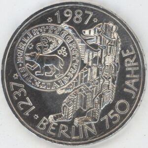 Allemagne 10 Mark 1987 J 750 ans de la ville de Berlin (ss-vz) en argent