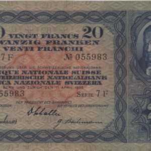 20 Francs 1935 Pestalozzi
