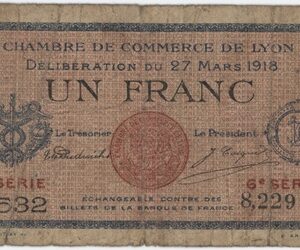 France 1 Franc 1918 Chambre de Commerce de Lyon