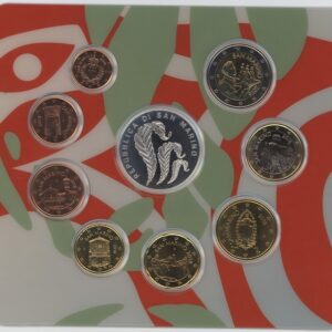 San Marino Série Euro 2018 (unz) avec 5 Euro Journée mondiale de la nature en argent