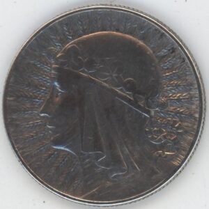 Pologne 5 Zlotych 1933 tête de femme (ss) en argent