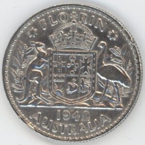 Australie 1 Florin 1942 George VI (ss) en argent