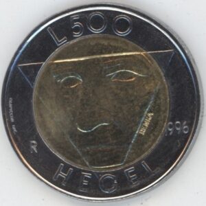 San Marino 500 Lire 1996 R Philosophe Hegel (vz)