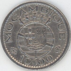 Mozambique Province d'outre-mer du Portugal 10 Escudos 1966 (ss) en argent