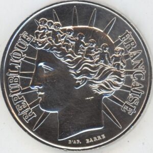 France 100 Francs 1988 (ss+) en argent