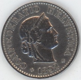 5 Centimes 1892 (ss+)