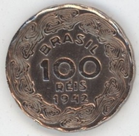 Brésil 100 Reis 1942 Getúlio Vargas (ss)