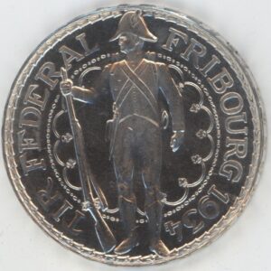 Ecus de Tir 5 Francs 1934 Fribourg (vz) en argent