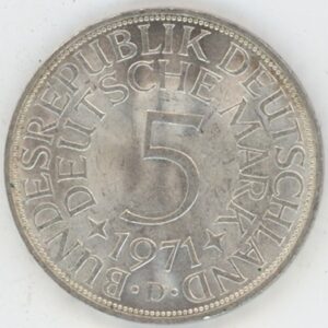 Allemagne 5 Mark 1971 D (vz) en argent