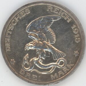 Germany Prussia 3 Mark 1913 Wilhelm II Déclaration de guerre de la Prusse contre Napoléon (ss) en argent