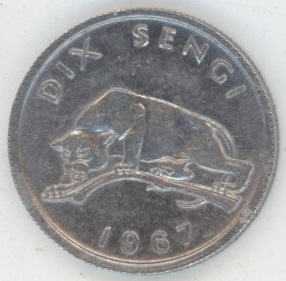 Congo 10 Sengi 1967 (ss-vz)