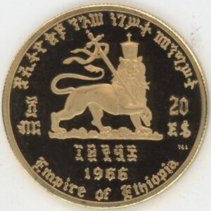 Éthiopie 20 Birr OR 1966 Hailé Sélassié I 75e anniversaire et Jubilé d'or (-unz)