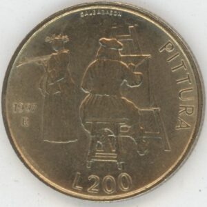 San Marino 200 Lire 1997 les arts et peinture (vz-unz)