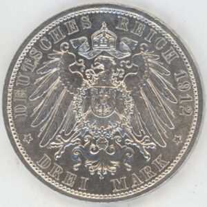 Germany Prussia 3 Mark 1912 A Wilhelm II (vz) en argent