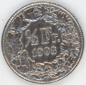 50 Centimes 1908 (ss)
