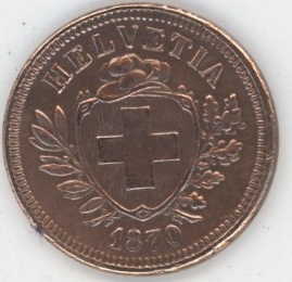 1 Centime 1870 (ss) Rare!