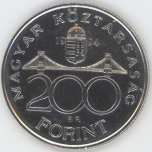 Hongrie 200 Forint 1994 (ss+) en argent