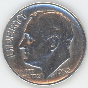 USA Roosevelt Dime 1952 (ss) en argent