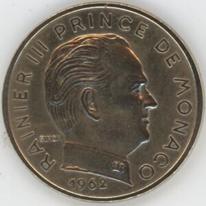 Monaco 50 Centimes 1962 Rainier III (vz)