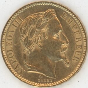 France 20 Francs OR 1866 BB Napoléon III Tête laurée (vz)