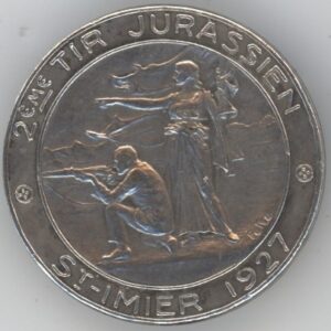 Médaille 2eme Tir Jurassien St-Imier 1927 (ss+)