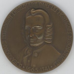 Médaille D. Jeanrichard Introduisit l'Horlogerie dans les Montagnes Neuchâteloise (vz-unz)