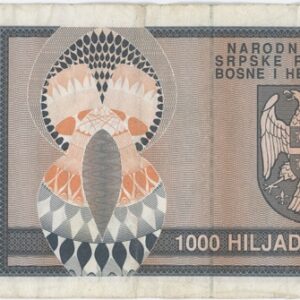 Bosnie Herzégovine (République serbe de Bosnie) 1000 Dinara 1992