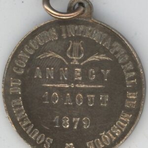 Médaille France Souvenir de Concours Int. de Musique Annecy 1879