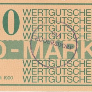 DDR Bon d'Achat de Prison 20 Mark 1990