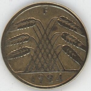 Germany Weimar 10 Rentenpfennig 1924 F (ss)