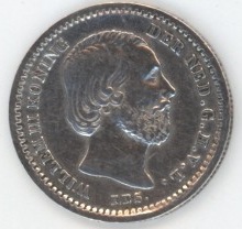 Pays-Bas 5 Cents 1850 William III (vz) en argent