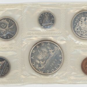 Canada Série 1965 (unz) avec 10, 25, 50 Cents et 1 Dollar en argent