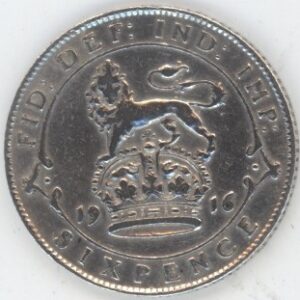 Grande-Bretagne 6 Pence 1916 George V (s-ss) en argent