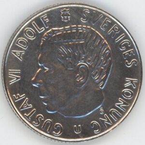 Suède 1 Krona 1963 Gustaf VI (vz) en argent